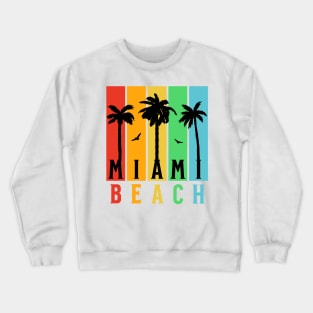 Colorful Miami beach palm tree Crewneck Sweatshirt